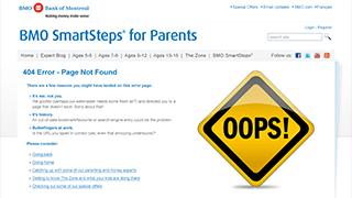 BMO - SmartSteps for Parents - Custom 404