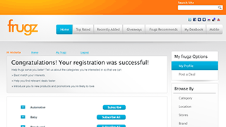 Frugz - Successfully Registered