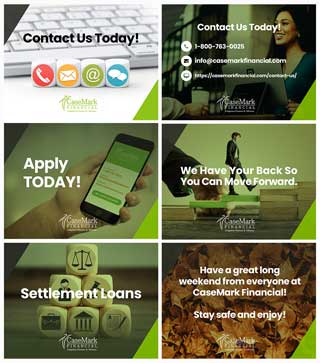 CaseMark Financial - LinkedIn Social Graphics - Contact and Marketing