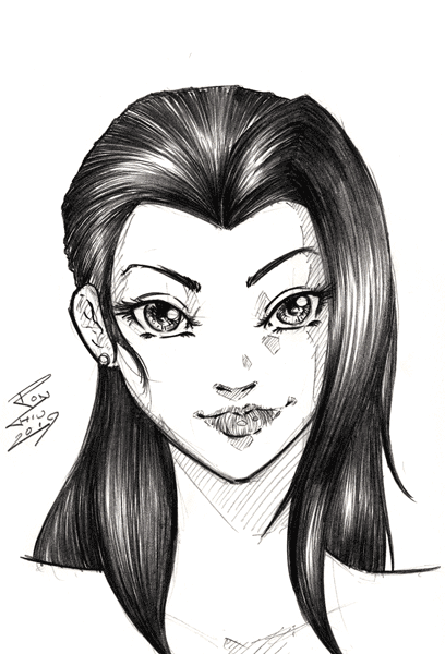 Sketch of Dana Tan from Batman Beyond