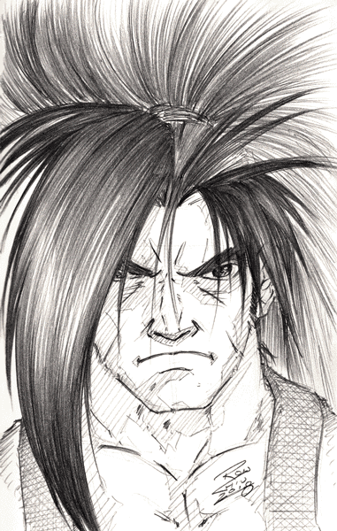 Sketch of Haohmaru from Samurai Shodown