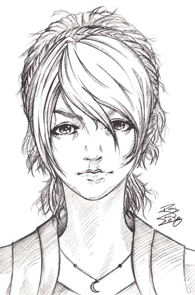 Sketch of Lunafreya from Final Fantasy XV