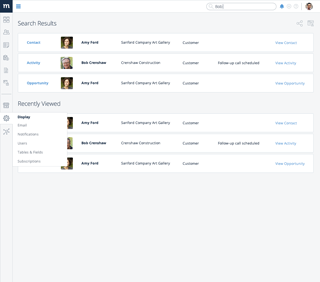 Method:CRM - Collapsed Sidebar - Search Results - Flyout Menu