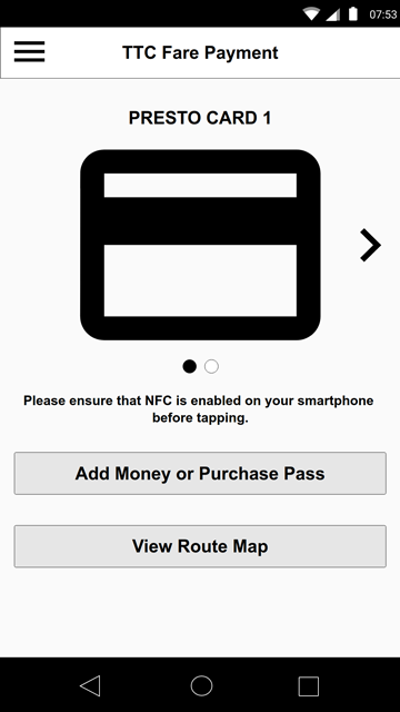 Wireframe - Fare Payment
